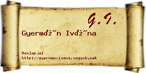 Gyermán Ivána névjegykártya